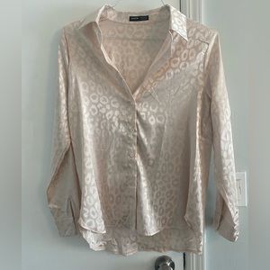 Shein long sleeve satin shirt